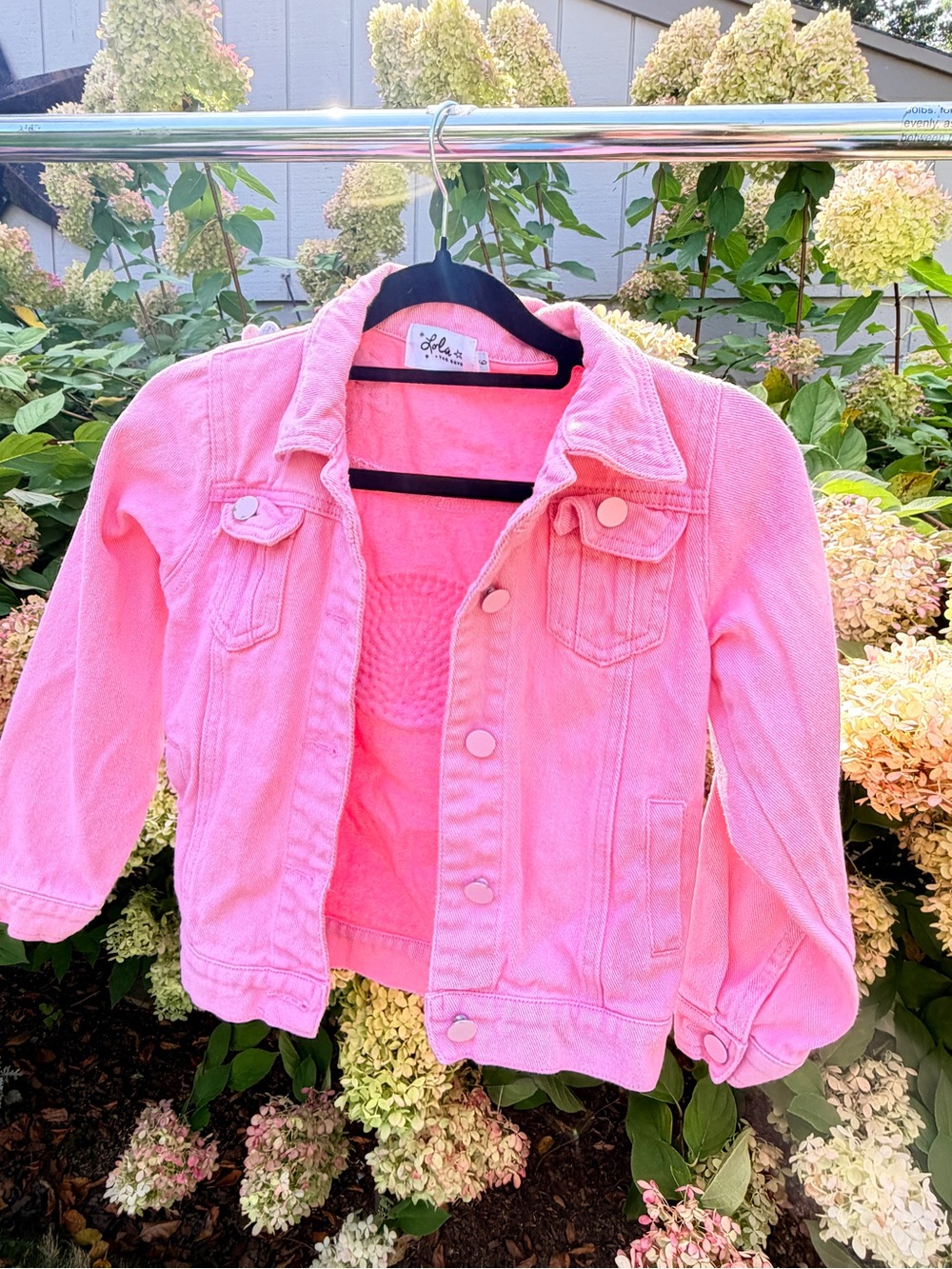 lola Bright Pink Denim Jacket for Kids